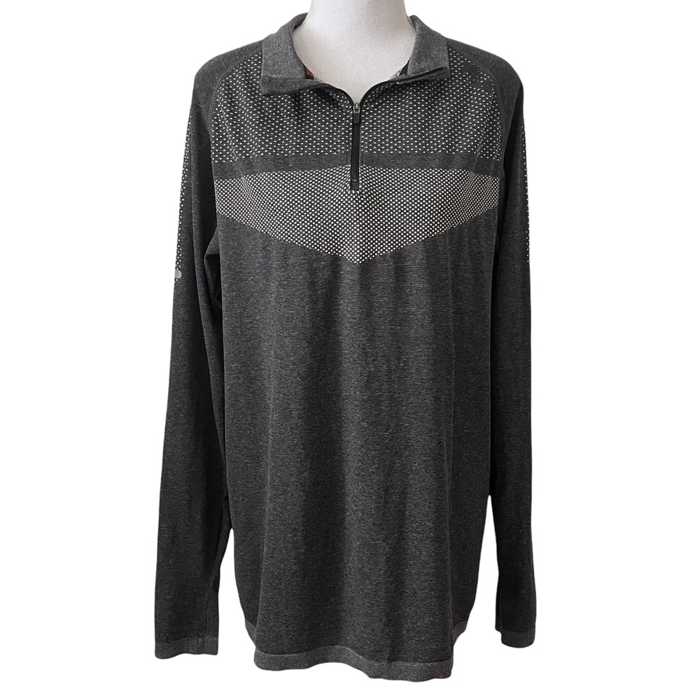 Fila Sports Running Fitted Heather Grey Polka Dot 1/4 Zip Pullover Men's Medium - Picture 1 of 6